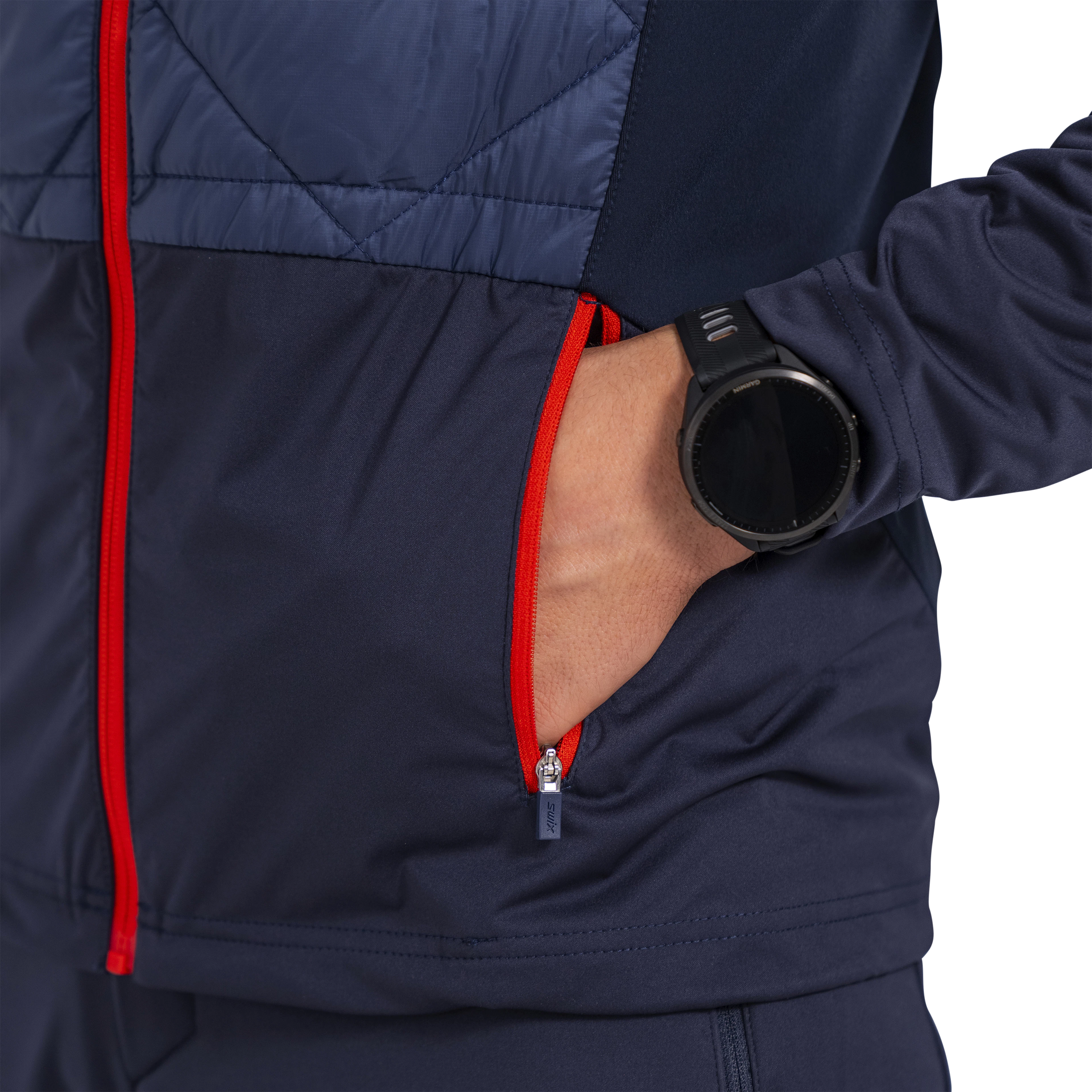 Swix Giacca Isolante Uomo Infinity Hybrid, Calda E Antivento, Tessuti Riciclati, Perfetta Come Strato Intermedio Per Attività Outdoor Invernali