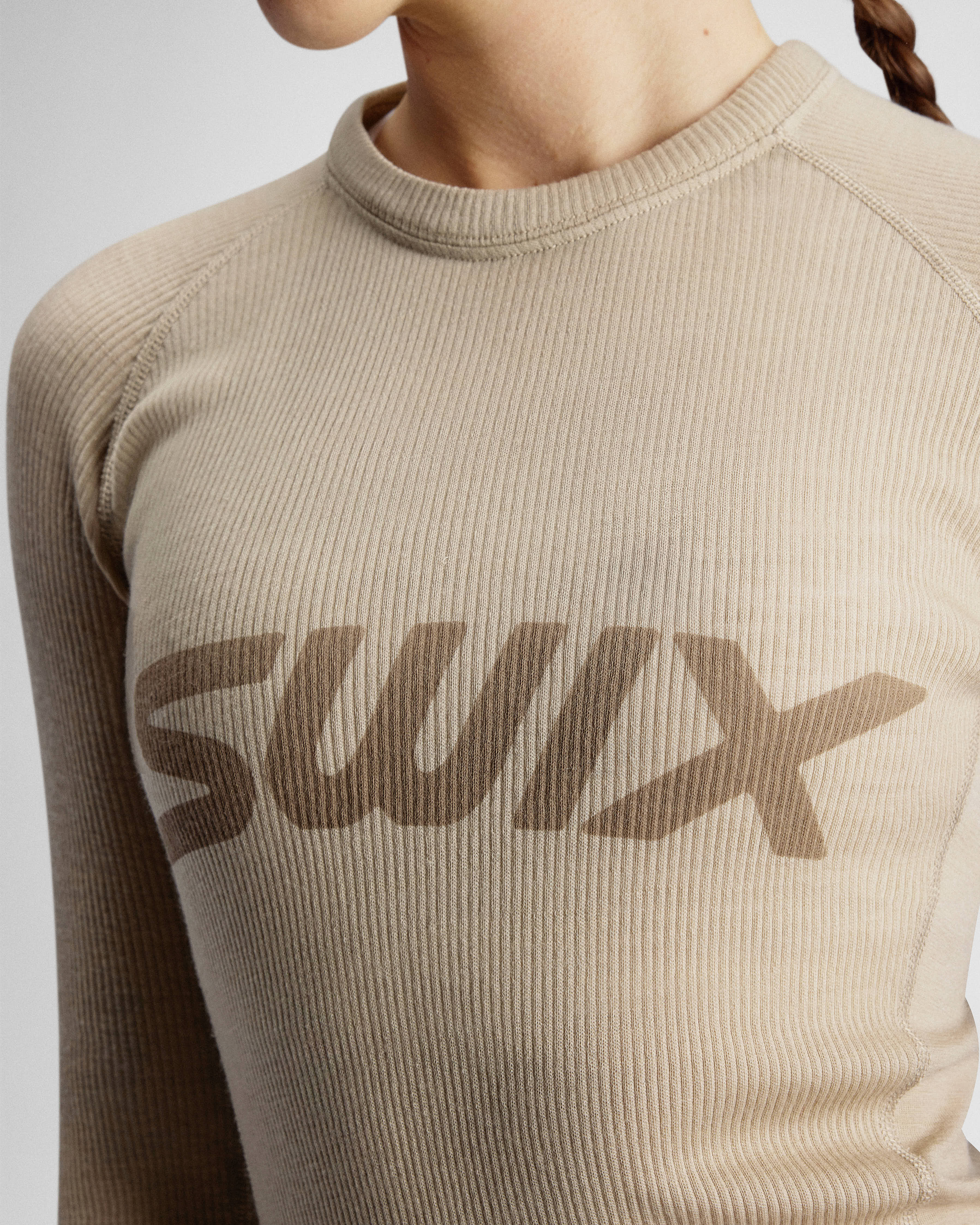 レディースウェア RUFFLOG WMSQUARE LOGO L/S MOCKNEC sizeS RaceX Merino LS W | Swix