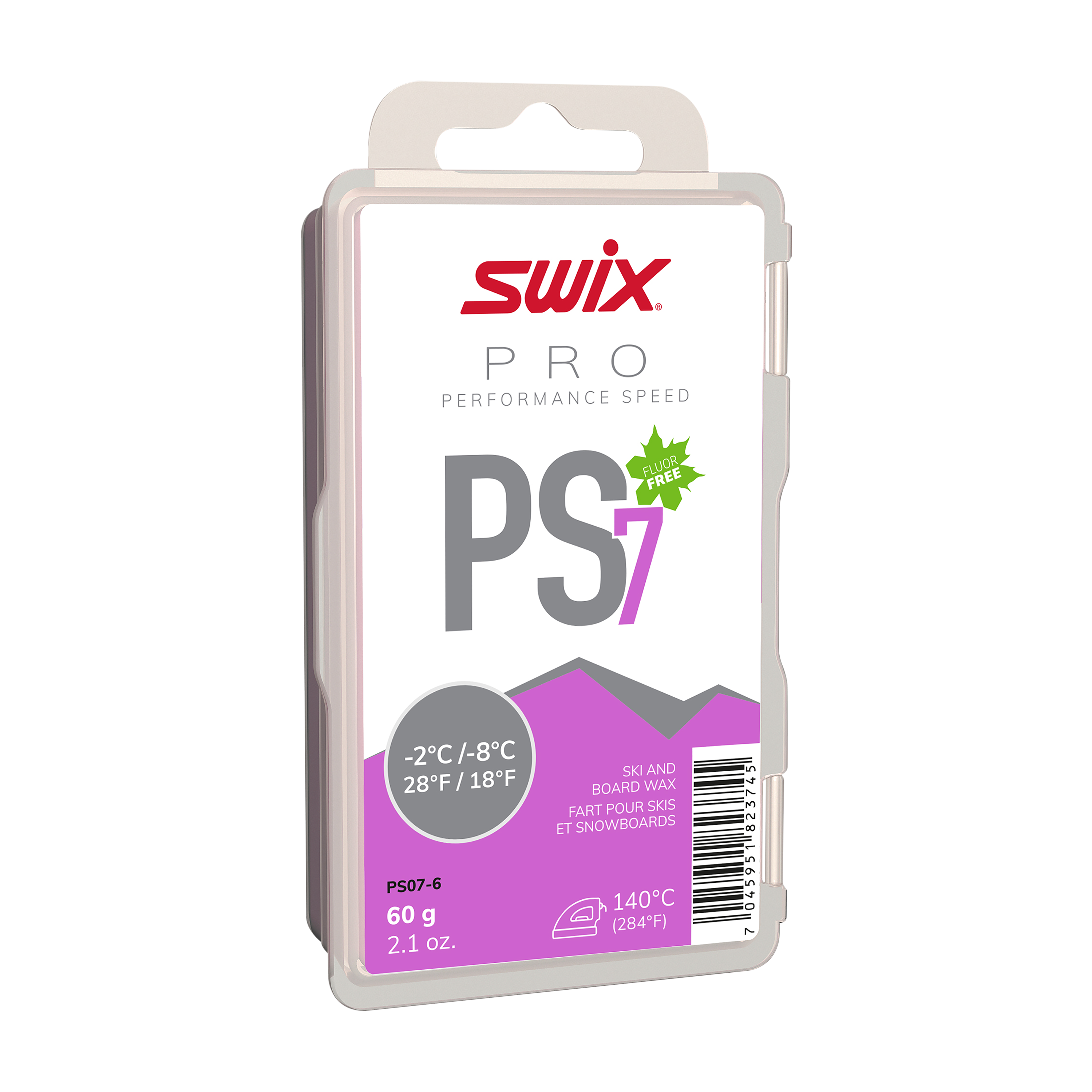 Swix Ski Wax Glide Wax PS7 Violet -2°C/-8°C, 60g